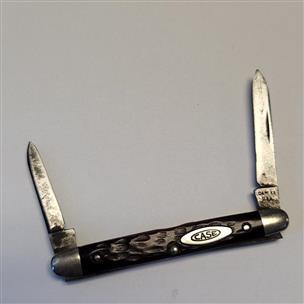 Vintage Case XX USA No Dots 6201 Bone 2 Blade Senator Pen Knife 1965-69  Very Good